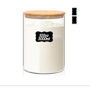 Transparent Food Storage Jar with Bamboo Lid